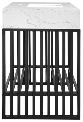 Gridiron 36" Bathroom Vanity, White Black