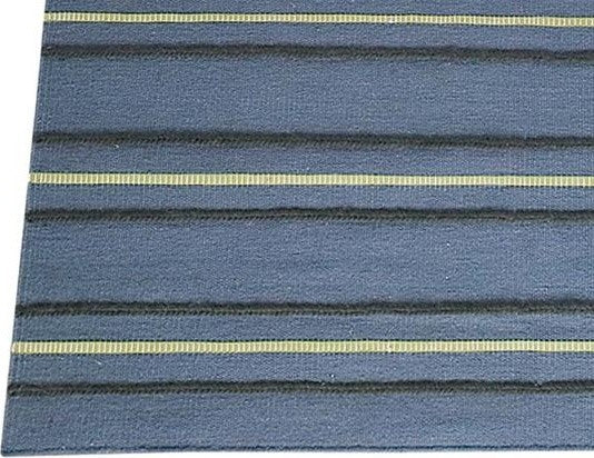 Hand Woven Blue Wool Area Rug, Blue, 5''6"x7''10"