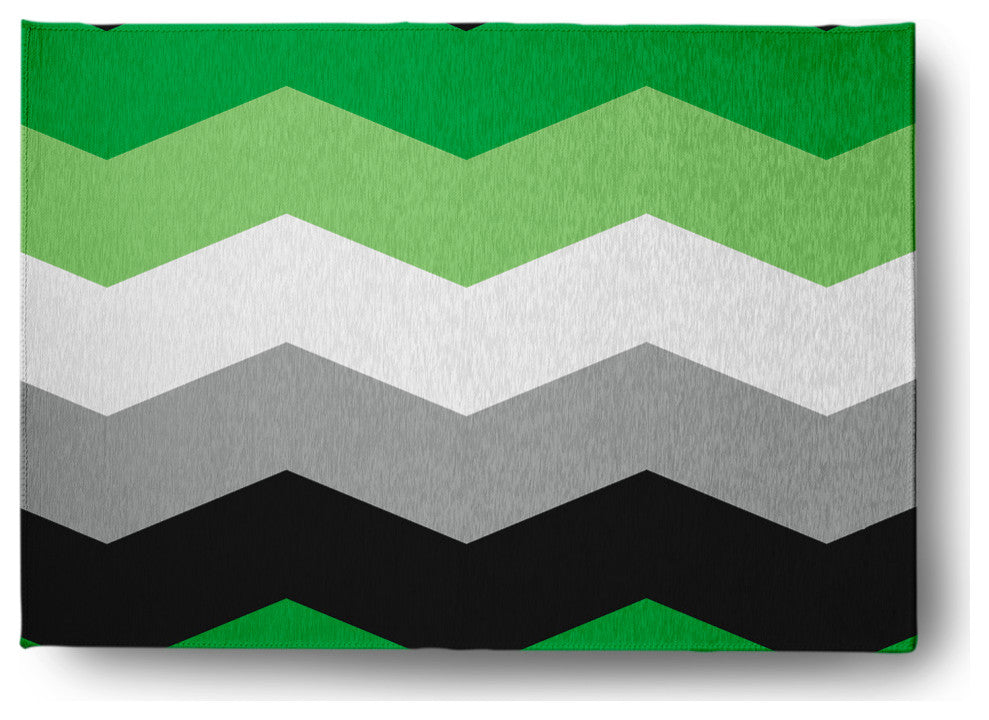 Aromantic Chevron Chenille Rug, Aromantic Chevron, 5'x7'