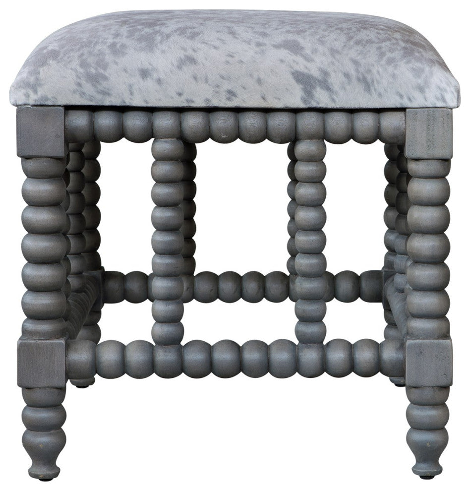 Uttermost Estes Faux Cow Hide Small Bench 23568
