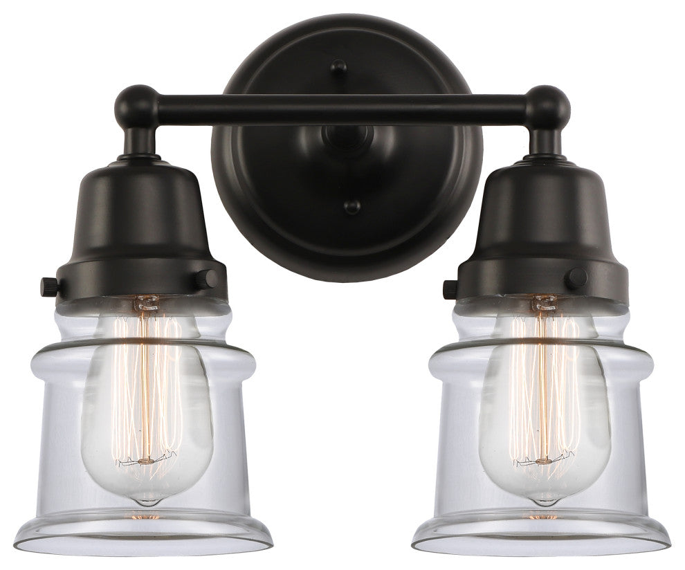Innovations 623-2W-BK-G182S 2-Light Bath Vanity Light, Matte Black