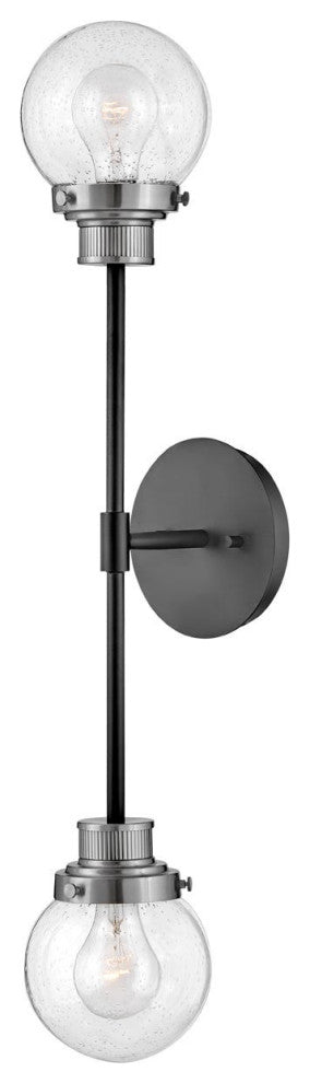 Hinkley Poppy Large Two Light Sconce, Black