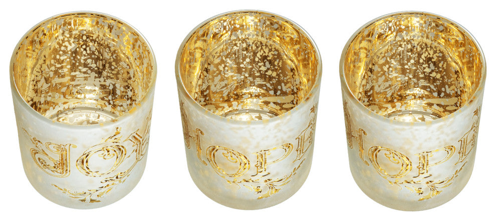 3-Piece Set Nativity Glass Candle Holders