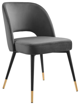 Rouse Performance Velvet Dining Side Chairs Set of 2 Charcoal
