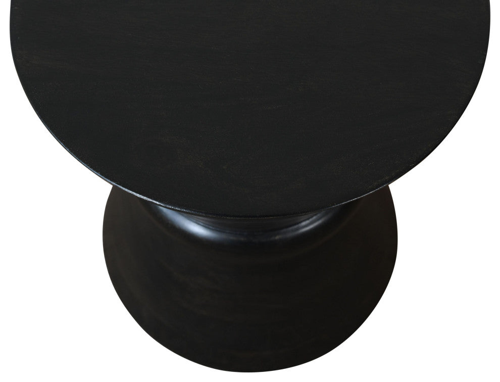 Rocco Mango Wood Side Table, Black