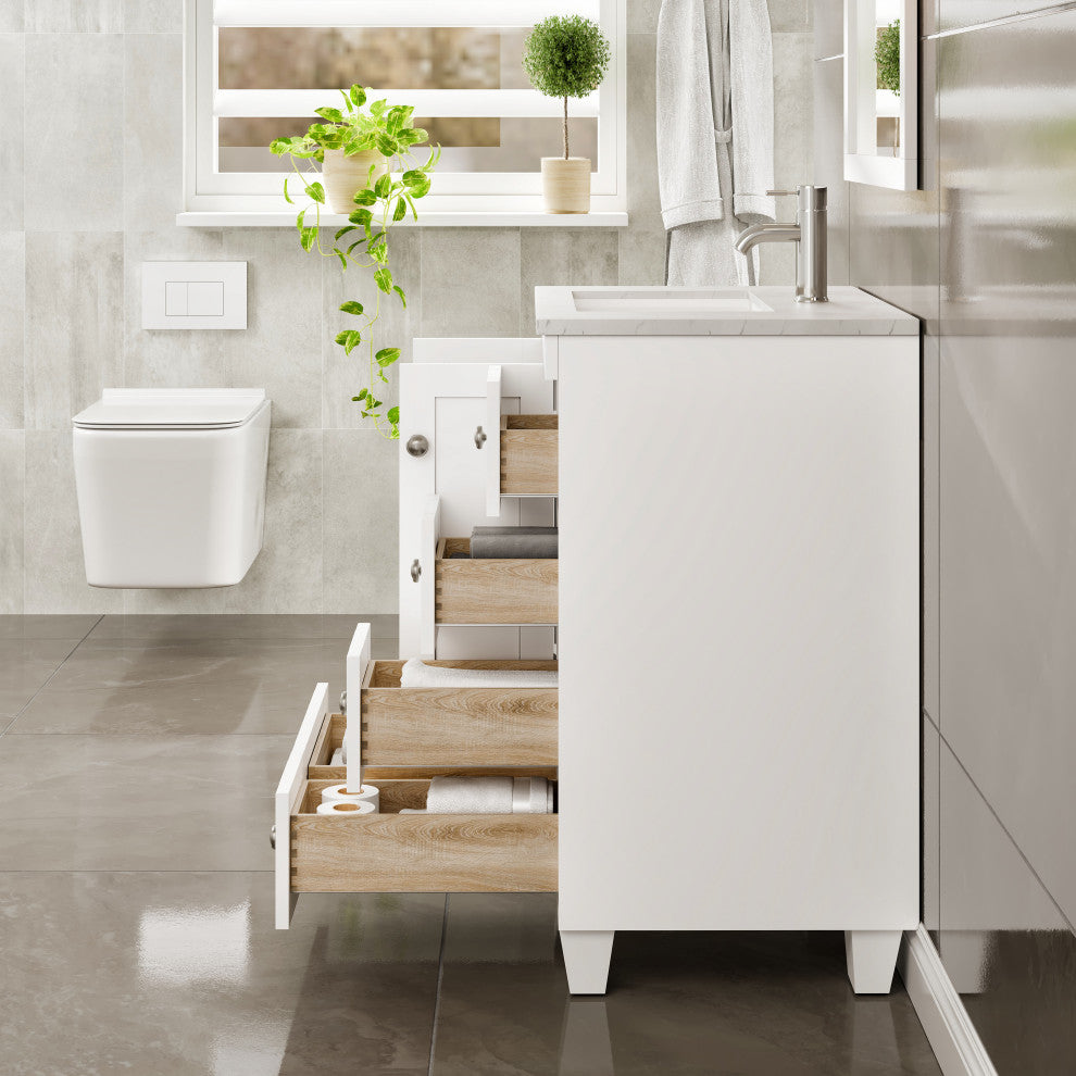 Eviva Happy 24" White, Quartz Top