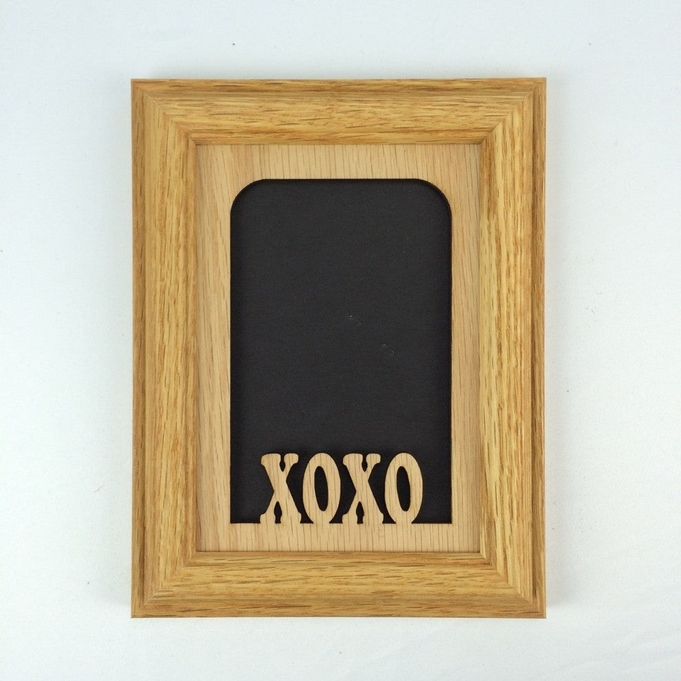 XOXO Hugs and Kisses Oak Picture Frame, 5"x7", Vertical