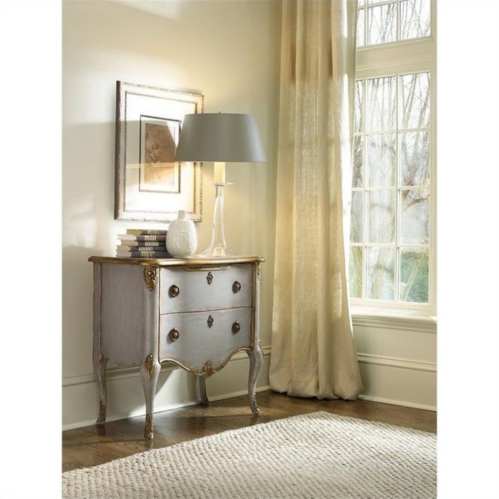 Beaumont Lane 2-Drawer Traditional Wood Accent Chest with Cabriole Legs in Gray