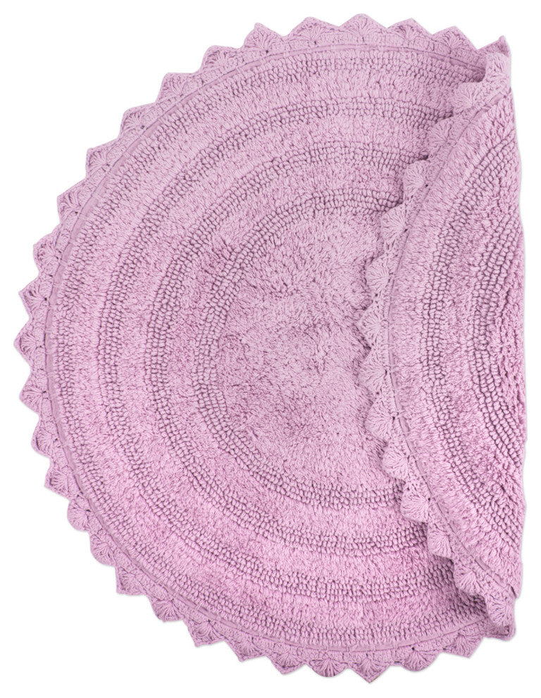 DII Mauve Round Crochet Bath Mat