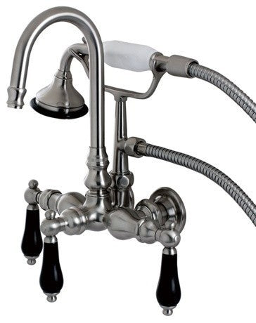 Aqua Vintage Wall Mount Clawfoot Tub Faucet, Brushed Nickel
