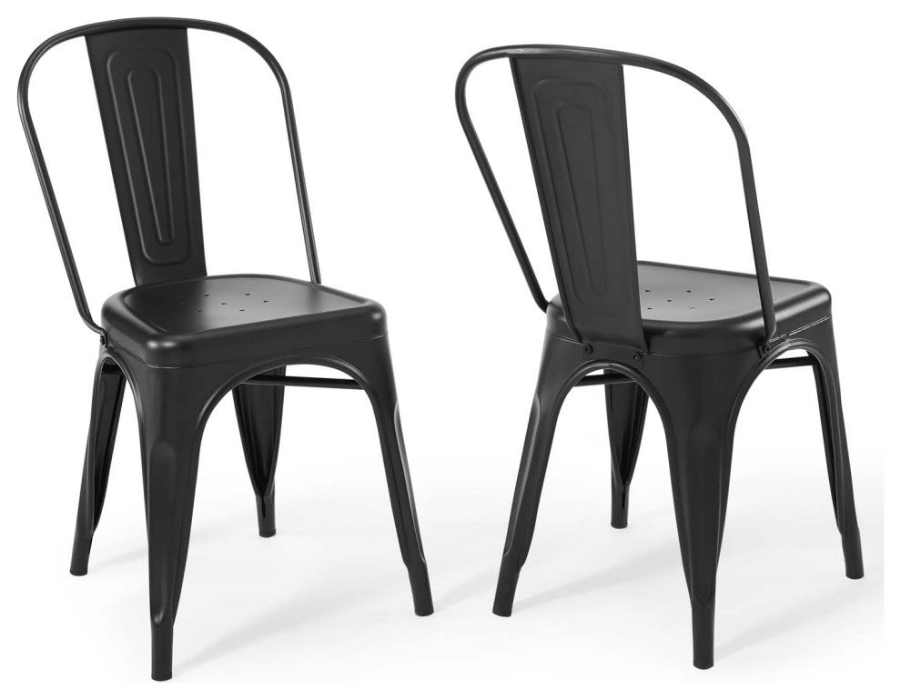 Promenade Bistro Dining Side Chair Set of 2-Black