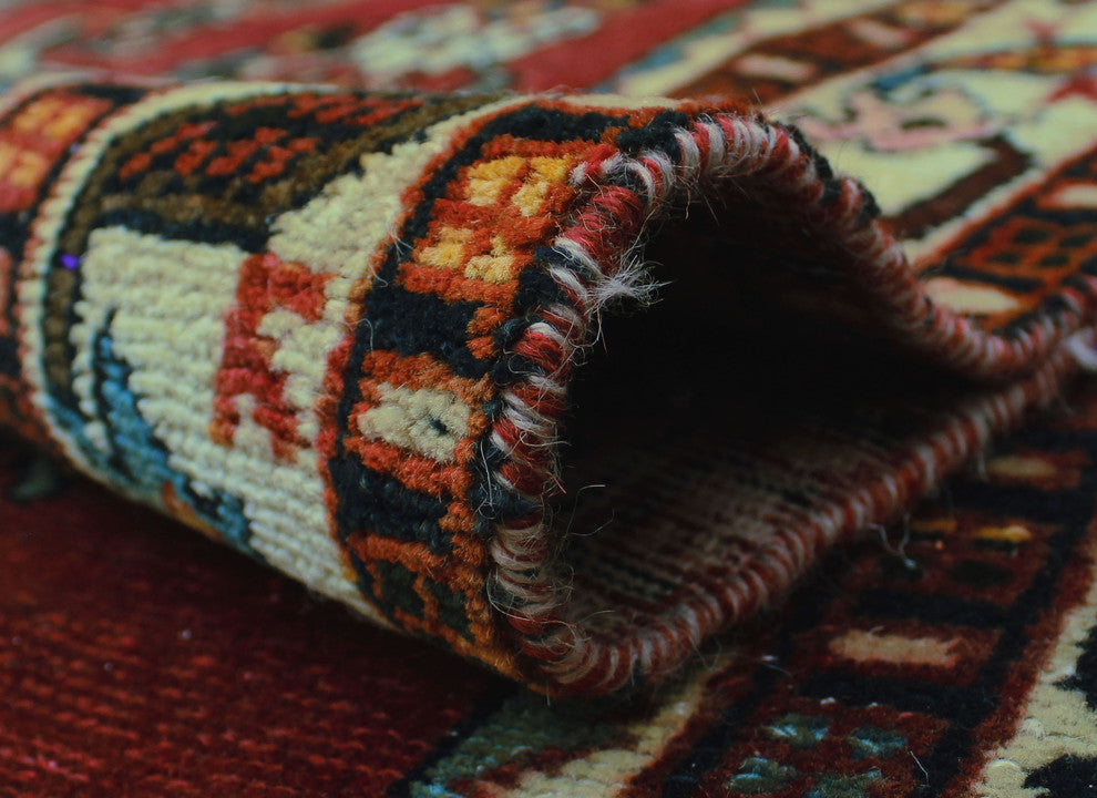 Vintage Distressed Rogers Red-Rust Runner, 4'5x8'10