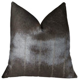 Plutus Tip Dyed Brown-Mink Handmade Throw Pillow, (12" x 20")