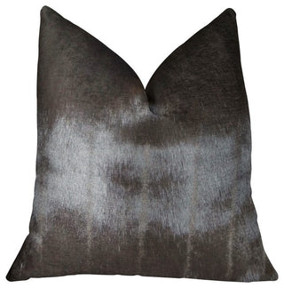 Plutus Tip Dyed Brown-Mink Handmade Throw Pillow, (12" x 20")