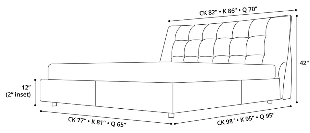 Renwick Bed, Castle Gray Eco Leather, Cal King