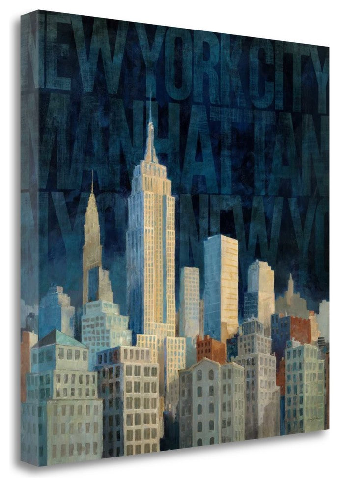 "Midnight In Midtown Words" By Avery Tillmon, Giclee on Gallery Wrap Canvas