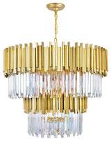 Deco 12 Light Down Chandelier With Medallion Gold Finish
