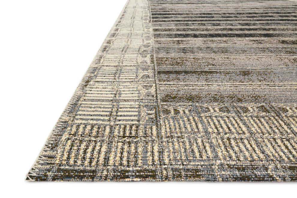 Mika In/out Area Rug by Loloi, Charcoal / Ivory, 7'10"x11'2"
