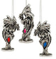 Gothic Dragon Holiday Gemstone Ornament - Set of 3