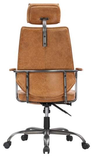 Executive Swivel Office Chair Cigare Tan Leather