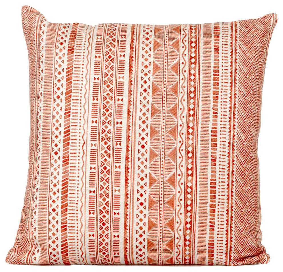 Coral Pillow Cover, Jane Churchill Fabric, Pink/Red Pillow, 24x24