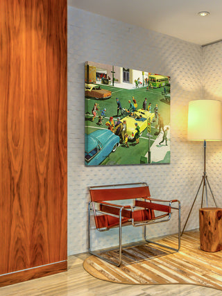 "Blocking the Crosswalk" Painting Print on Canvas by Thornton Utz