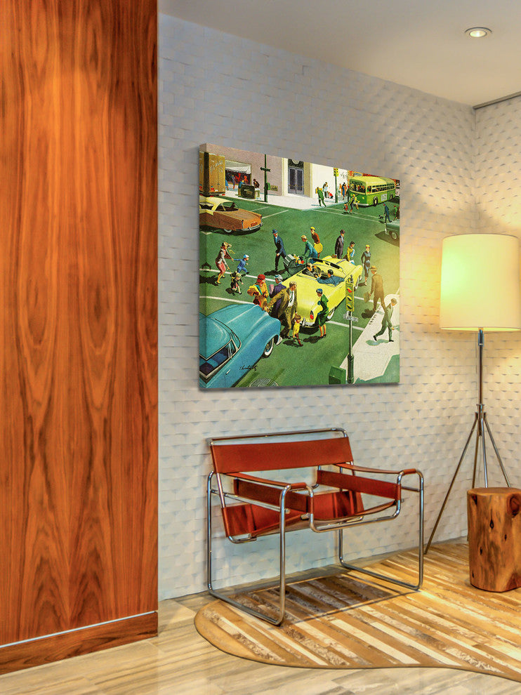 "Blocking the Crosswalk" Painting Print on Canvas by Thornton Utz