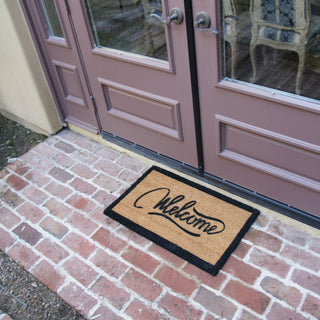 Rubber-Cal "Modern Ribbon Script" Coir Welcome Mat 15mm X 18" X 30"