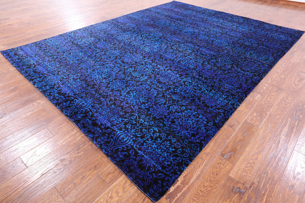 8' 10" X 11' 9" Persian Hand Knotted Silk Rug Q6803