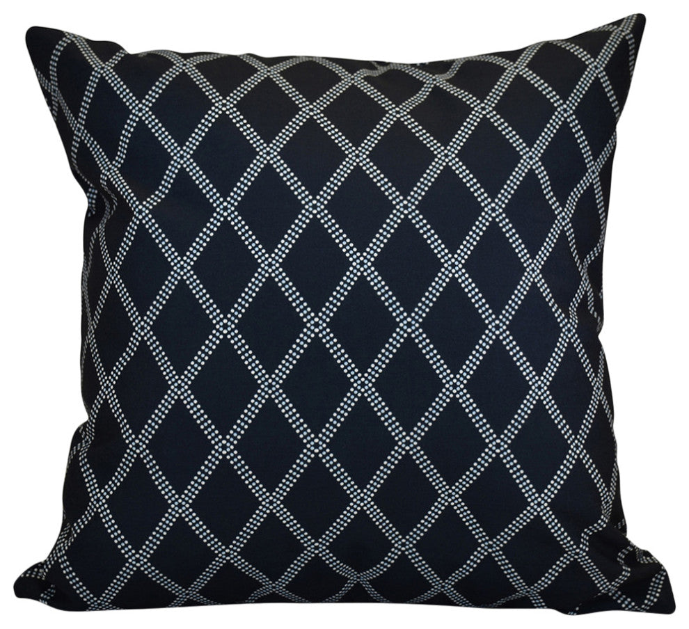 Decorative Outdoor Holiday Pillow, Navy Blue, 16"x16"