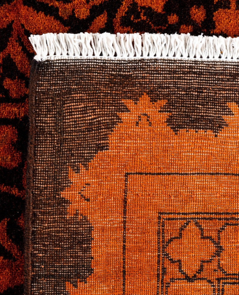 Overdyed One-of-a-Kind Hand-Knotted Area Rug Orange, 6' 4" x 9' 6"