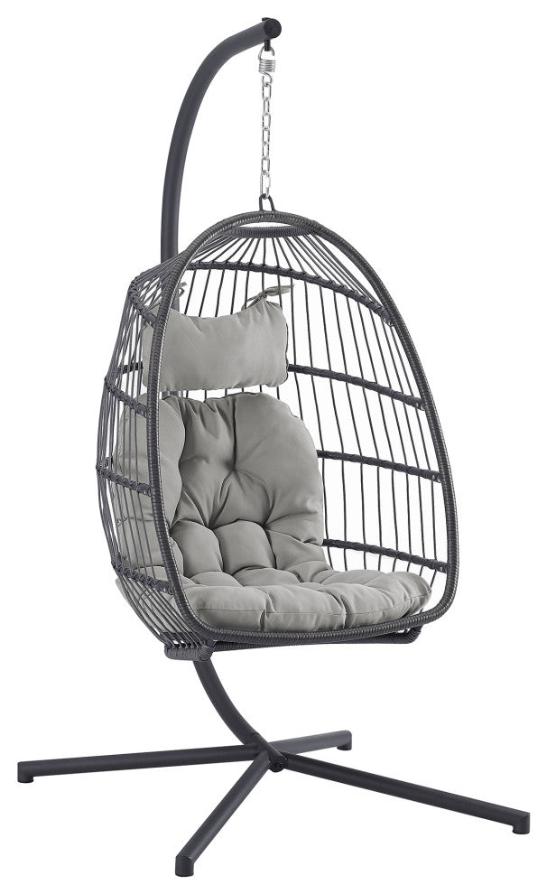 Swing Egg Chair with Stand - Grey/Grey