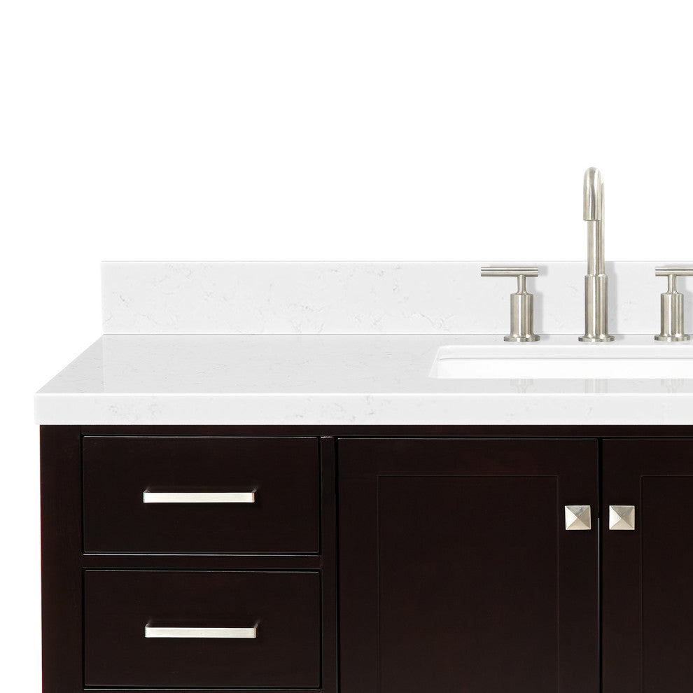 Ariel Cambridge 54" Single Rectangle Sink Vanity, Carrara Quartz