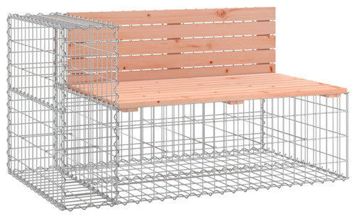 vidaXL Patio Bench with Gabion Basket Garden Outdoor Seating Solid Wood Douglas