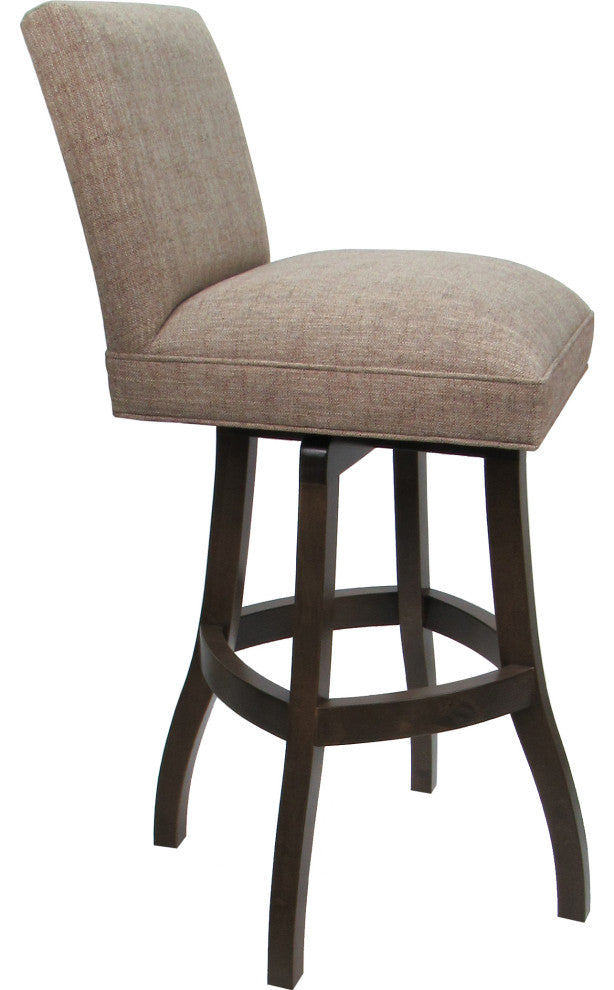 Swivel Wood Counter, Bar or Extra Tall Stool - Sommerville on S-Base, Basin Beige - Dark Walnut, 26"