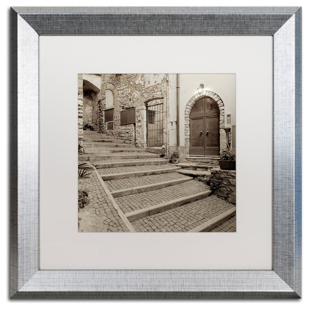 Alan Blaustein ''Lombardy I'' Art, Silver Frame, White Mat, 16x16