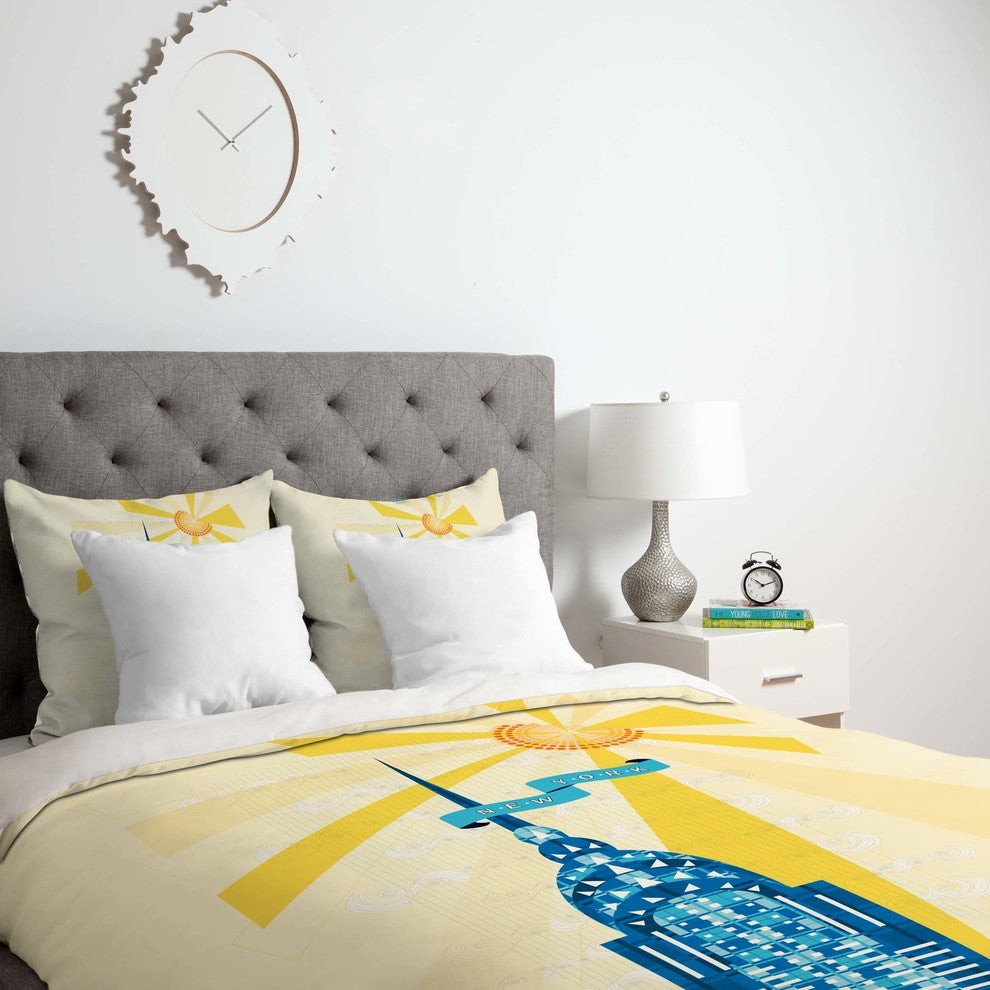 Deny Designs Jennifer Hill New York City Chrysler Building Duvet Cover - Lightwe