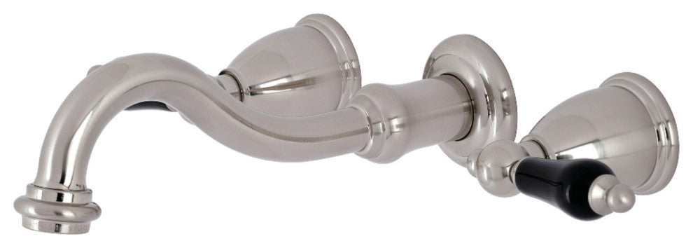 Kingston Brass KS3128PKL Two-Handle Wall Mount Bathroom Faucet, Brushed Nickel