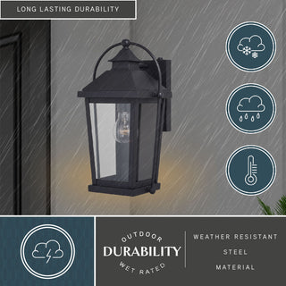 Lexington 7.75"W Outdoor Wall Light Textured Black