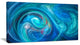 Dark Blue Fractal Abstract Texture, Abstract Canvas Wall Art, 40x20