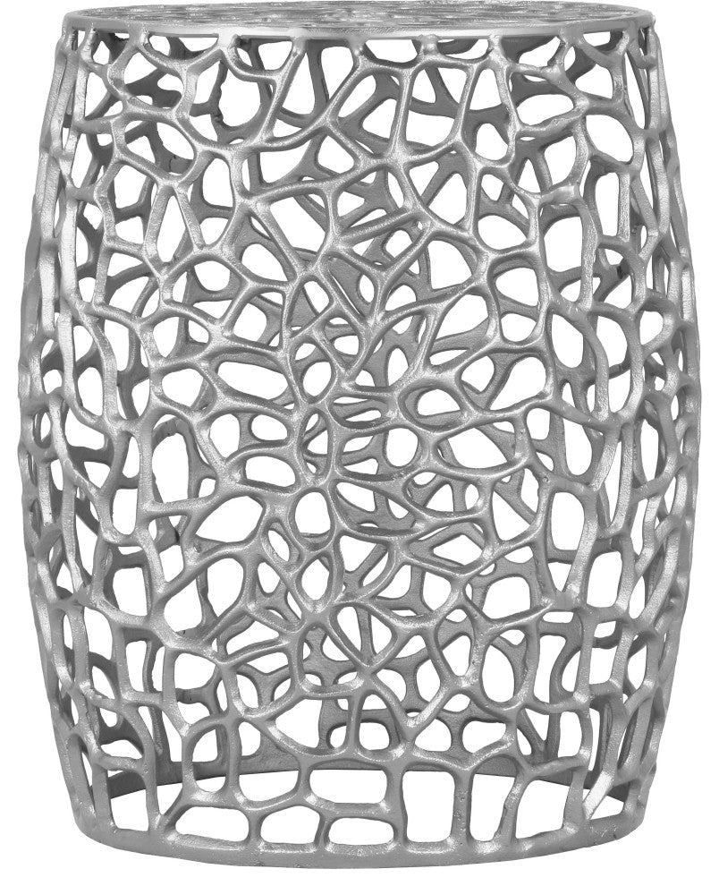Priya Aluminum Coffee Table, Silver, End Table