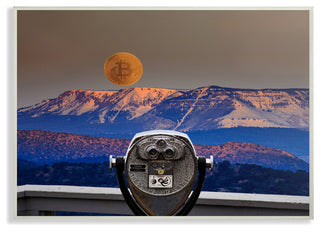 Bitcoin on the Horizon Wall Plaque Art, 10x15
