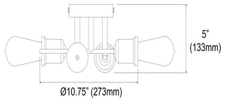 4-Light Semi-Flush Mount, Espresso Finish