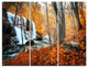 "Autumn Mountain Waterfall Close View" Metal Wall Art, 3 Panels, 36"x28"