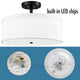 Black LED Drum Semi Flush Mount Ceiling Light