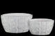 Ceramic Low Bowls With Embedded Wave Design Body, 2-Piece Set, White