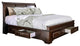 Bowery Hill Transitional Wood Queen Storage Platform Bed in Cherry
