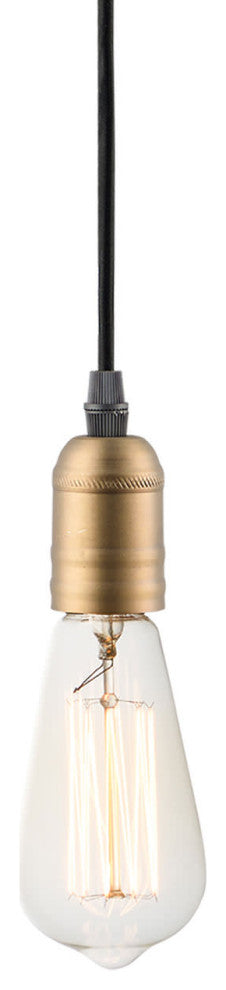 Maxim 12121 Early 1 Light Exposed Bulb Pendant - Black / Antique Brass