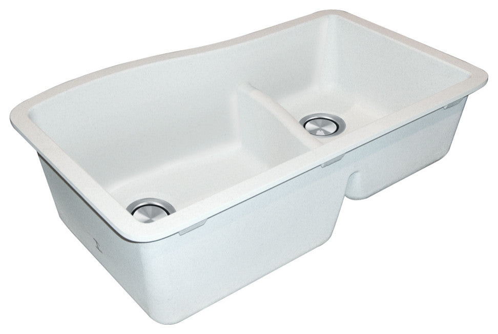 Transolid Aversa SilQ Granite 32-in. Undermount Kitchen Sink within White
