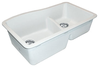 Transolid Aversa SilQ Granite 32-in. Undermount Kitchen Sink within White